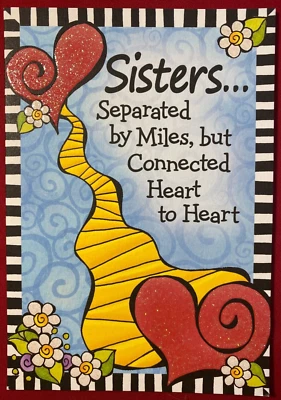 Cartão comemorativo Blue Mountain Arts irmãs separadas por milhas - Imagem 1 de 2