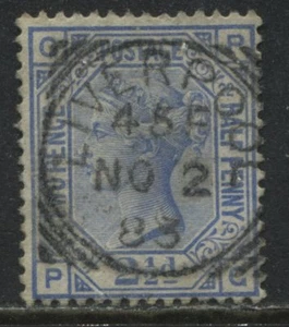 GB 1881 2 1/2d ultra Plate 22 PG with lovely Liverpool squared circle - Picture 1 of 1