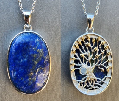 Lapis Lazuli Necklace - 14KYG & Platinum Over Copper on 20 Inch Stainless Chain - Изображение 1 из 4