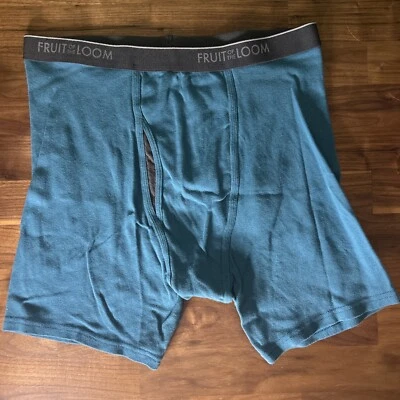 Fruit Of The Loom vintage Teal Blue boxer brief size XL Ringer Spell Out Soft - Image 1 of 4