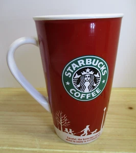 STARBUCKS Kaffeetasse 16 Unzen Winterszene 2006 Musik feiern Logo gebraucht Fehler - Bild 1 von 14
