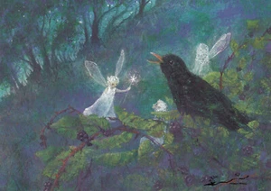 Kunstkarte: Daniela Drescher - Amsel und Elfe - Picture 1 of 1