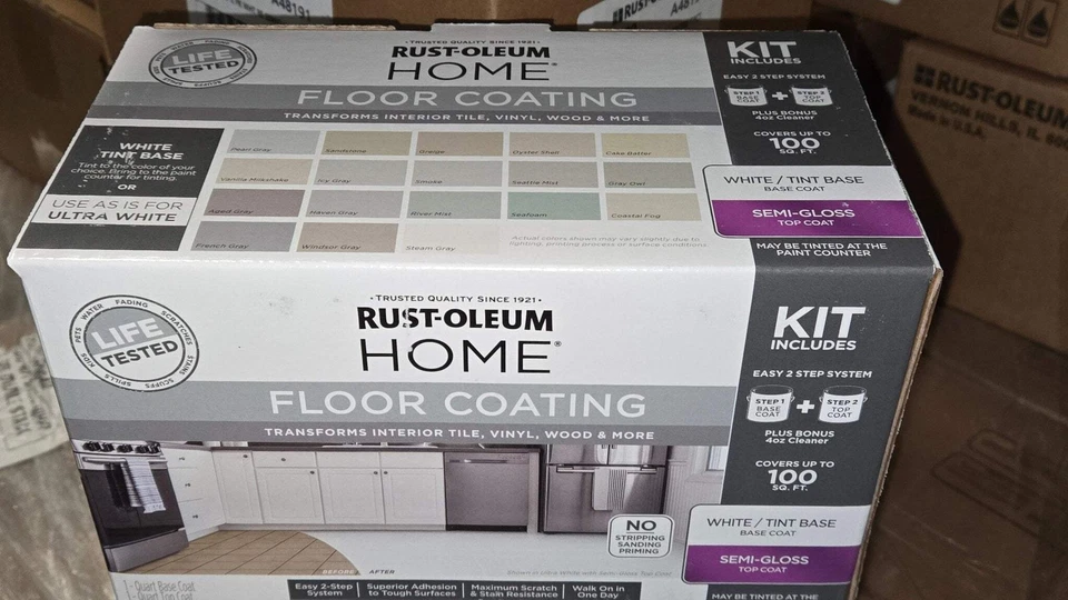 Rust-Oleum Home 1 qt. Ultra White Interior Floor Base Semi-Gloss Clear Coating K - Image 1 of 4