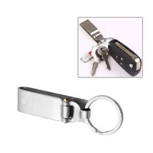 Anti-Lost Stainless Steel Belt Key Holder Key Clip Detachable Keyring - Foto 1 di 12