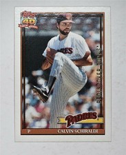 2017 Topps Rediscover Stamped Buyback 1991 #424 Calvin Schiraldi