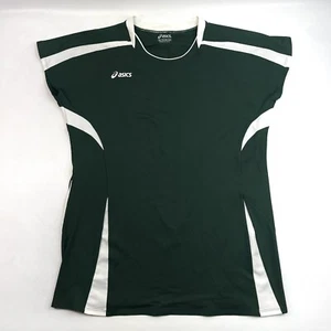 Asics Cap Sleeve Athletic Training Activewear Green Top T-Shirt Women’s 2XL - Picture 1 of 6