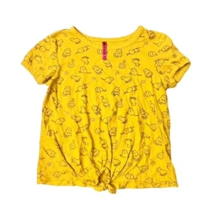Love Peace And Lip Gloss Kitty Cat T-shirt Girls Medium 10/12 Gold Yarn CUTE! - Picture 1 of 7
