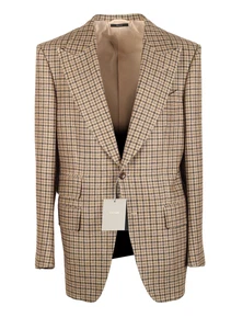 TOM FORD Atticus Checked Brown Sport Coat Size 50 IT / 40R U.S.  New With Tags - Picture 1 of 6