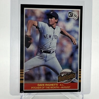 Бейсбольная карточка 1985 Donruss Highlights Dave Righetti No37 почти как новая бесплатная доставка - Изображение 1 из 3