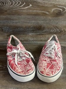 Vans Off the Wall Skate Shoes Mens 10 Low Top Graphic Logo Red/White 721356 - Picture 1 of 9