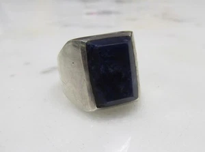 Men's Taxco Sterling Silver Sodalite Ring ~ Size 10 ~ 23grams ~ 12-G896 - Picture 1 of 8