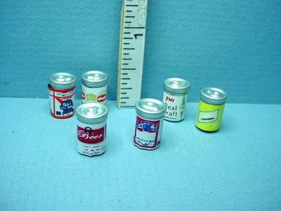 Miniature Beer Cans (6) #IM65356 Handley Non-Opening, No Liquid 1/12th Scale - Image 1 of 2