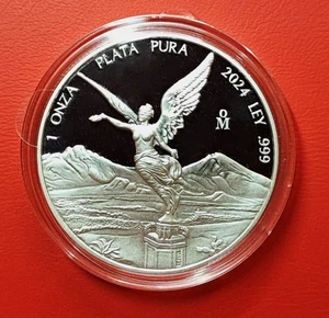 2024 Mexico  1 Libertad Siegesgöttin Münze 1oz Silber 999 PP proof in Kapsel - Bild 1 von 2