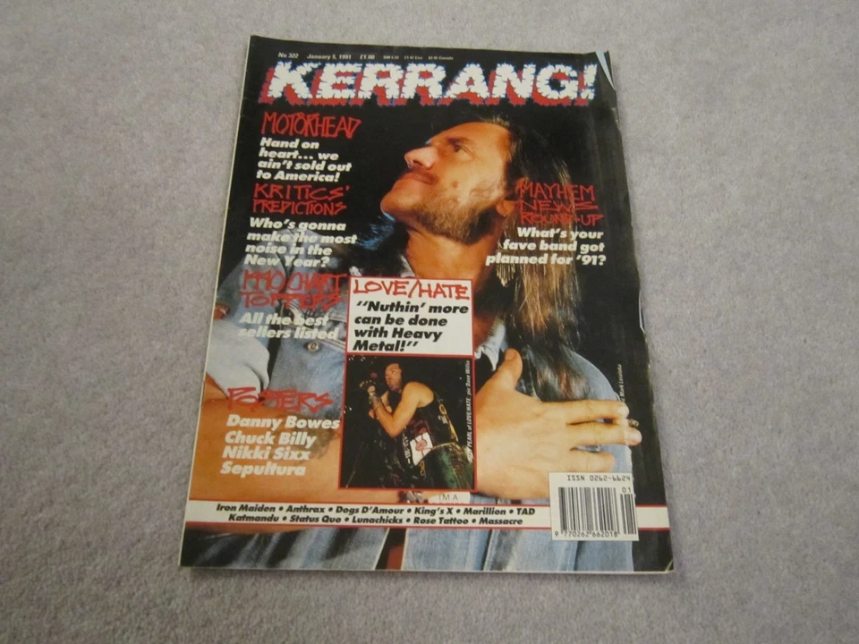 Kerrang music magazine  ,no 322 ,January  5th 1991 ,Motorhead - Image 1 of 1