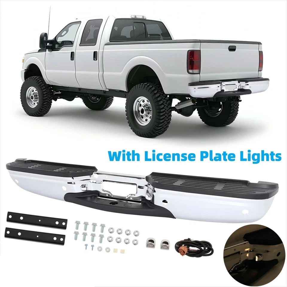 For Ford F-250 F-350 Super Duty 1999-07 Rear Step Bumper Assembly W/ Sensor Hole - Image 1 of 4