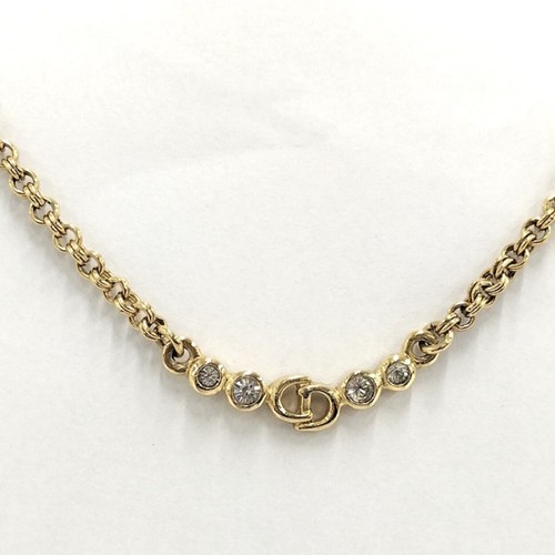 Collana Dior Christian CD logo strass oro usata SKAI 0