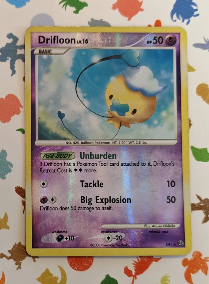 Pokemon TCG Drifloon SH1 Stormfront Reverse Holo Shiny English 2008  - Image 1 of 4