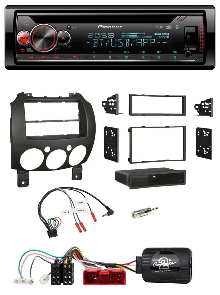 Pioneer Lenkrad DAB CD Bluetooth USB Autoradio für Mazda 2 2007-2014 nur Panason - Bild 1 von 4