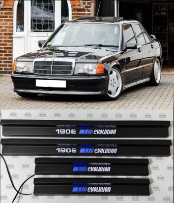 Placas de desgaste LED para alféizares de puerta Mercedes Benz W201 190E Evolution Foto 1 de 4