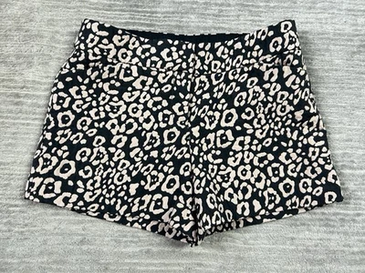 Pantalones Cortos Ann Taylor LOFT Mujer 4 Beige Negro Estampado Animal Mezcla Poliéster Foto 1 de 4