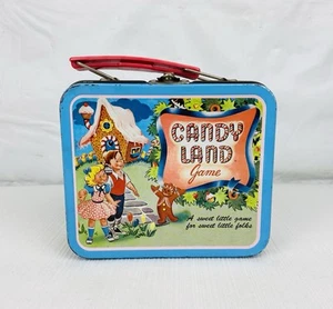 Vintage Candy Land Game Sweet Mini Tin Metal Lunch Box Tote Pail Hasbro 1998 - Picture 1 of 9