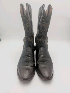 Tony Lama  Apache Mens Boot Brown 11D Brown Leather Cowboy Western Boot Made USA - Picture 1 of 21