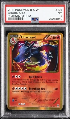 2013 POKEMON B&W PLASMA STORM #136 CHARIZARD PSA 7 - Image 1 of 2