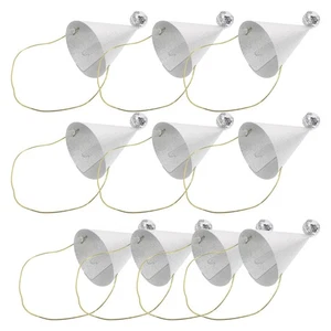  Sombreros de fiesta de cumpleaños 10 piezas: sombreros de cono para niños - sombreros para celebraciones - papel - Imagen 1 de 12