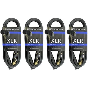 4 LOT pack 3pin shielded xlr male to female 16 ga gauge cables for DMX lighting - Picture 1 of 3