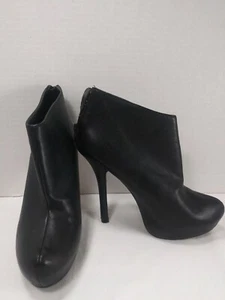 Forever 21 Black Ankle Platform Booties Size 8 - Picture 1 of 7