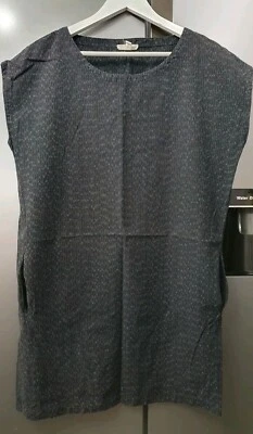 Vestido de mezclilla Eileen Fisher azul marino cambray talla S algodón orgánico texturizado Lagenlook Foto 1 de 4