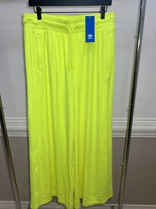$140 ADIDAS Originals Jeremy Scott Solar Yellow Velour Pants H50964 Womens Sz L - Picture 1 of 4