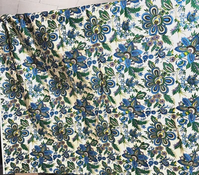 Tela de corteza roomaker vintage estilos de vida 1,5 yardas 50" de ancho flor azul SG Foto 1 de 4