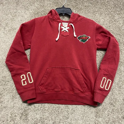Minnesota Wild Sweater Women's Small Red Hoodie Sweatshirt Old Time Hockey NHL Cover