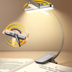 Glocusent Rotatable Reading Light for Books in Bed, 22LEDs Dual-Row Design with - Picture 1 of 1