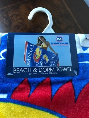 Toalla de playa Kansas Jayhawks 30x60 [NUEVA] NCAA manta vacaciones verano piscina Foto 1 de 4