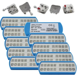 10 Box Orthodontic Metal Brackets 0.022 MBT Twin Wing Cast Mini Braces 345 Hook - Picture 1 of 12