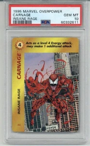 1995 MARVEL OVERPOWER CARNAGE INSANE RAGE PSA 10 LOW POP GEM MINT VERY RARE - Picture 1 of 2