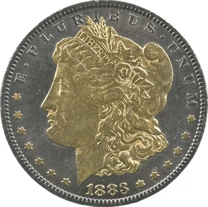 1883-O Morgan Silver Dollar Colorized - Gold Plated Reverse Proof Look *0515 - Picture 1 of 3