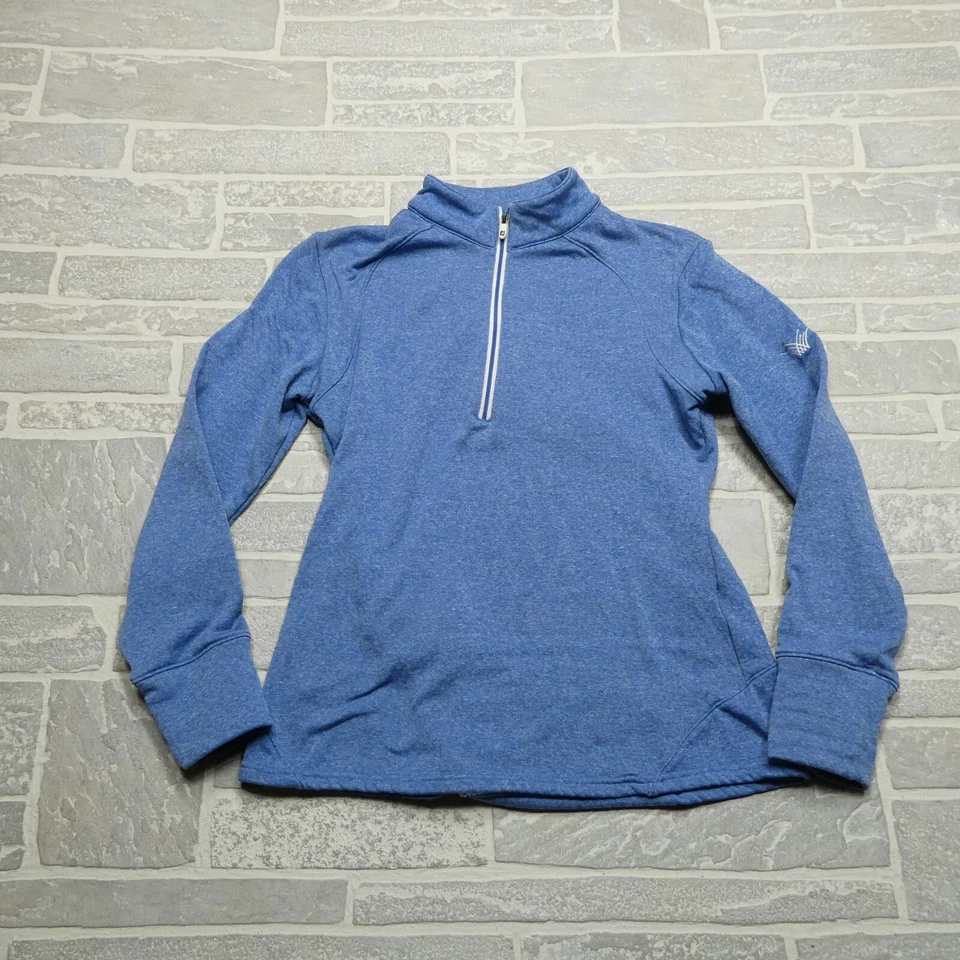 Jaqueta de golfe FJ FootJoy térmica feminina pequena azul 1/2 zíper bolso leve - Imagem 1 de 4