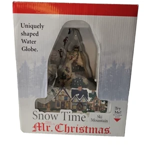 VTG Mr Christmas Snow Time Ski Mountain Water Snow Globe Plays Let It Snow - Picture 1 of 11