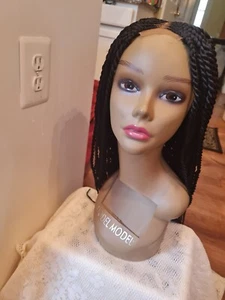 Braided Wig For Black Women Cornrow Braids Full Head Lace Front Synthetic Fiber - Picture 1 of 9