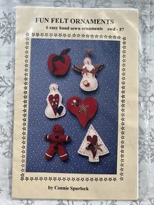 Fun Felt Ornaments Snowmen Gingerbread Man Tree Apple - Picture 1 of 1
