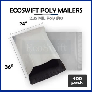 400 24x35 GRANDES EcoSwift Blanco Poli Sobres Envío Sobre Bolsas Sellantes - Imagen 1 de 5