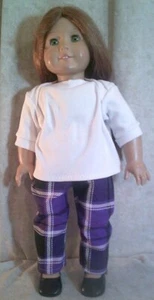 Ropa para Muñeca Made2Fit American Girl 18" en 2 piezas Franela Cuadros Pantalón Conjunto Camiseta - Imagen 1 de 2