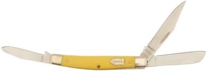 Old Timer 34OTY Middleman Yellow 3 Blade Folding Pocket Knife - FREE SHIPPING - Picture 1 of 2