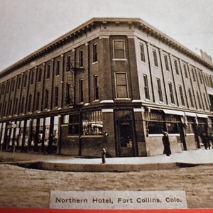 Vintage FORT COLLINS Colorado Postcard "NORTHERN HOTEL" Street View Unused RPPC - Picture 1 of 6