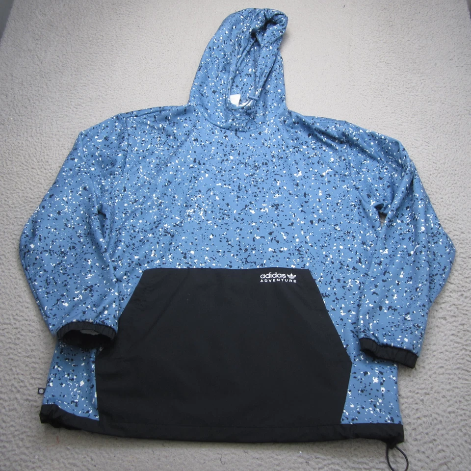 Adidas Adventure Hoodie Mens L Blue Trefoil Performance Sweatshirt Pullover - Image 1 of 4