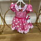 NWT Disney Girls Minnie Mouse Dress Costume With Gloves Size 3