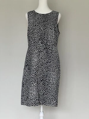 J Crew Factory Women’s 12 Basketweave Polka Dot Sheath Dress Career Work Coastal — 第 1/4 张图片